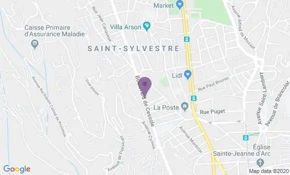 Localisation LCL Agence de Nice Cessole