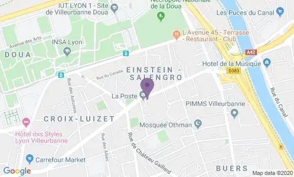 Localisation Banque Postale Agence de Villeurbanne Croix Luizet