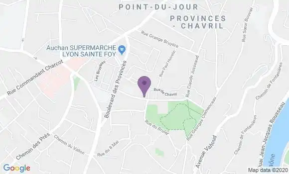 Localisation Banque Postale Agence de Sainte Foy lès Lyon Chavril