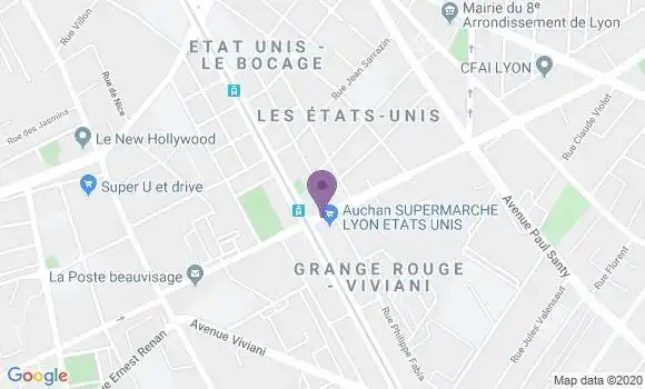 Localisation Banque Postale Agence de Lyon Beauvisage