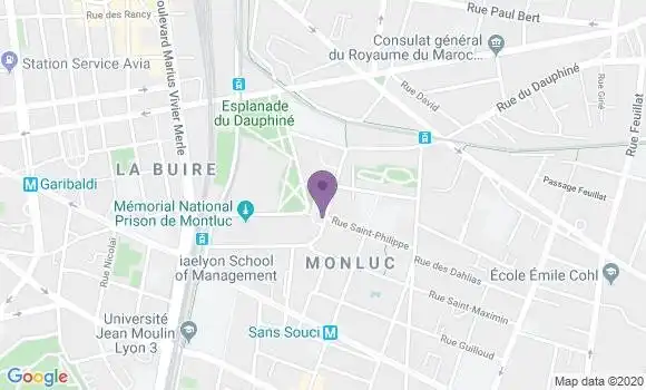 Localisation Banque Postale Agence de Lyon Dauphine