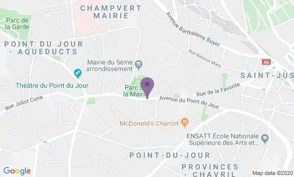 Localisation Banque Postale Agence de Lyon Point du Jour