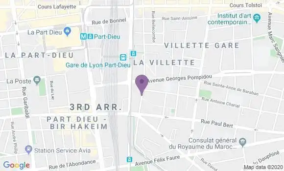 Localisation Banque Postale Agence de Lyon Villette