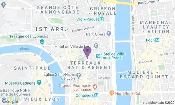 Localisation Banque Postale Agence de Lyon Terreaux