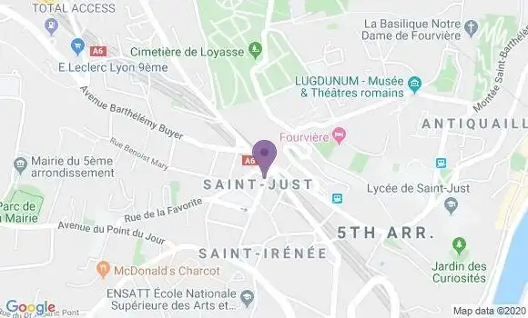 Localisation Banque Postale Agence de Lyon Saint Just