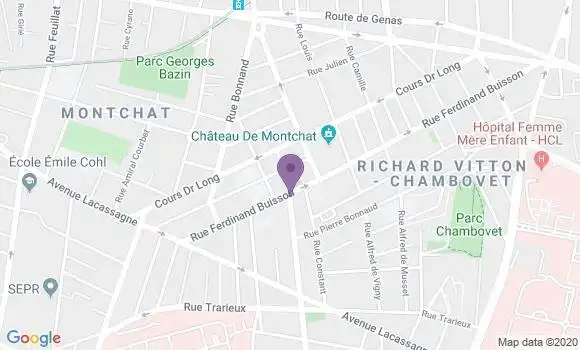 Localisation Banque Postale Agence de Lyon Montchat