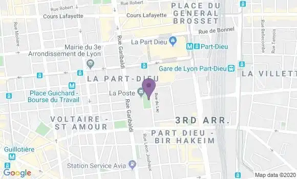 Localisation Banque Postale Agence de Lyon Part Dieu