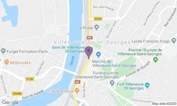 Localisation LCL Agence de Villeneuve Saint Georges