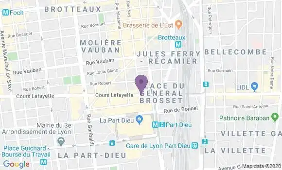 Localisation Banque Postale Agence de Lyon Lafayette