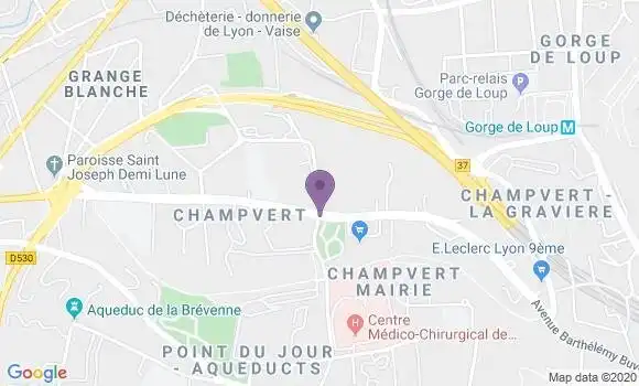 Localisation Banque Postale Agence de Lyon Champvert