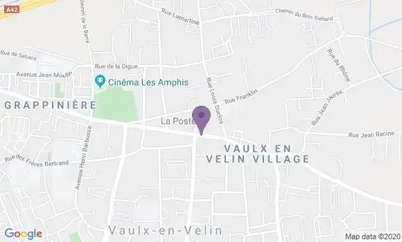 Localisation Banque Postale Agence de Vaulx en Velin Village