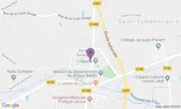 Localisation Banque Postale Agence de Saint Symphorien d