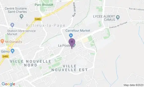 Localisation Banque Postale Agence de Rillieux la Pape