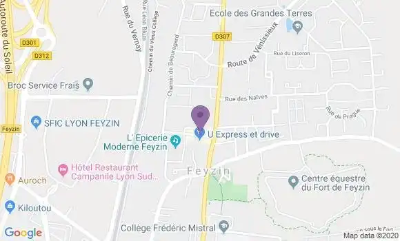 Localisation Banque Postale Agence de Feyzin