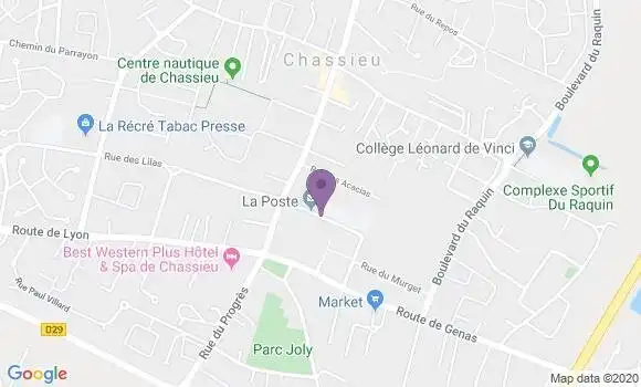 Localisation Banque Postale Agence de Chassieu