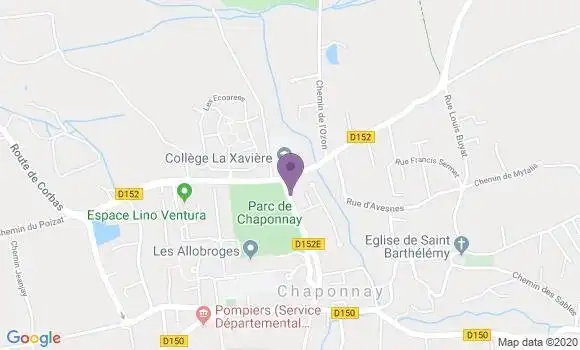 Localisation Banque Postale Agence de Chaponnay