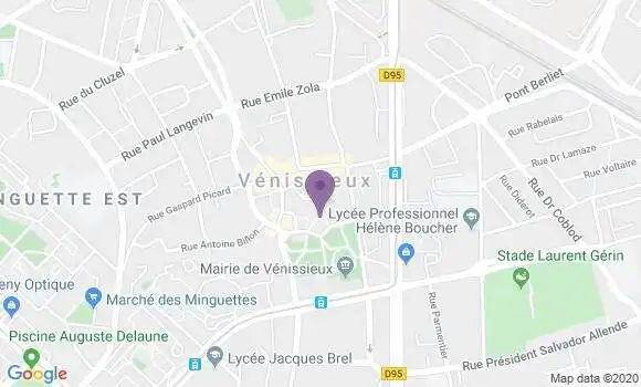 Localisation Banque Postale Agence de Vénissieux