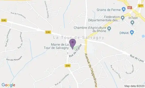 Localisation Banque Postale Agence de La Tour de Salvagny