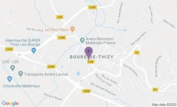 Localisation Banque Postale Agence de Thizy