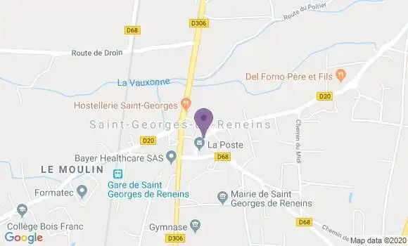 Localisation Banque Postale Agence de Saint Georges de Reneins