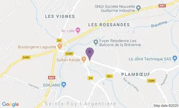 Localisation Banque Postale Agence de Sainte Foy l