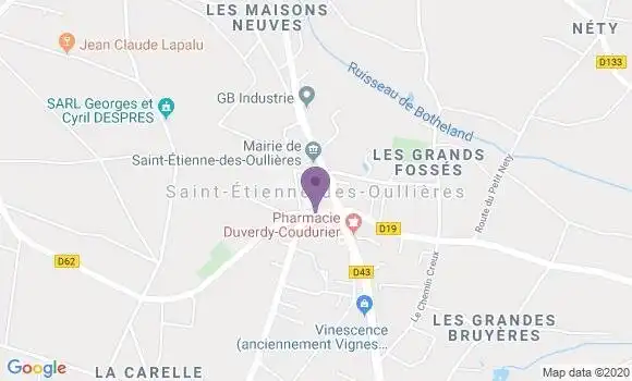 Localisation Banque Postale Agence de Saint Etienne des Oullières