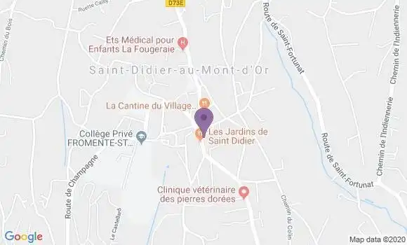 Localisation Banque Postale Agence de Saint Didier au Mont d