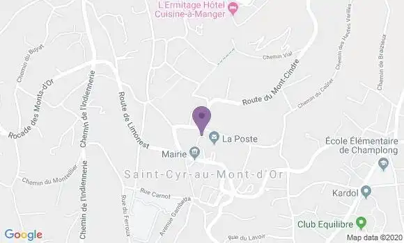 Localisation Banque Postale Agence de Saint Cyr au Mont d
