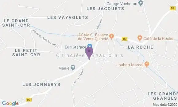 Localisation Banque Postale Agence de Quincie en Beaujolais