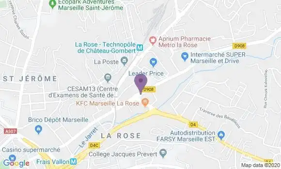 Localisation Société Générale Agence de Marseille La Rose