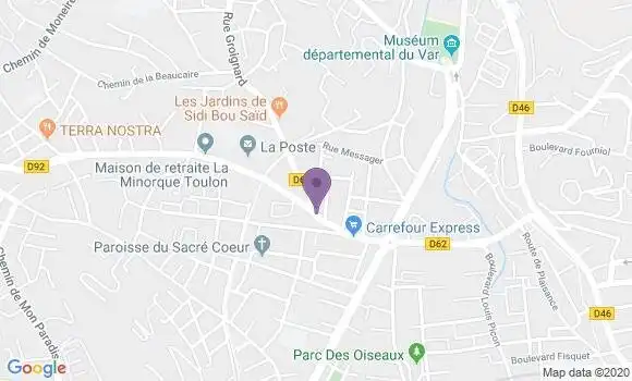 Localisation LCL Agence de Toulon les Routes