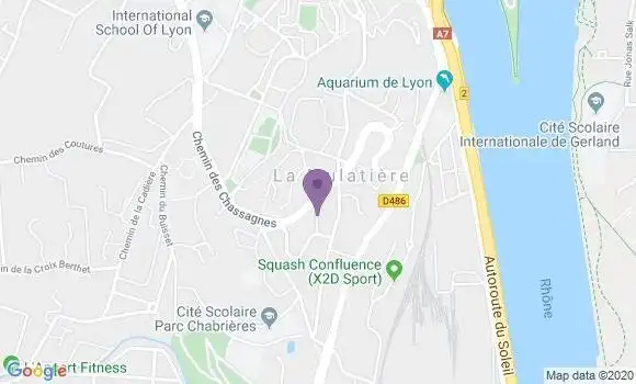 Localisation Banque Postale Agence de La Mulatière