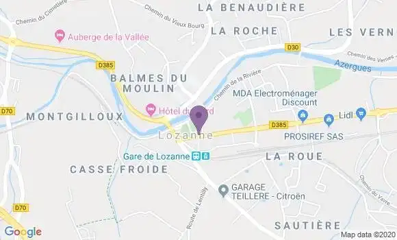 Localisation Banque Postale Agence de Lozanne