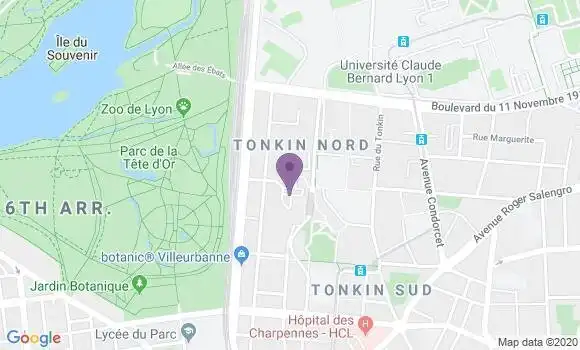 Localisation Banque Postale Agence de Villeurbanne Tonkin
