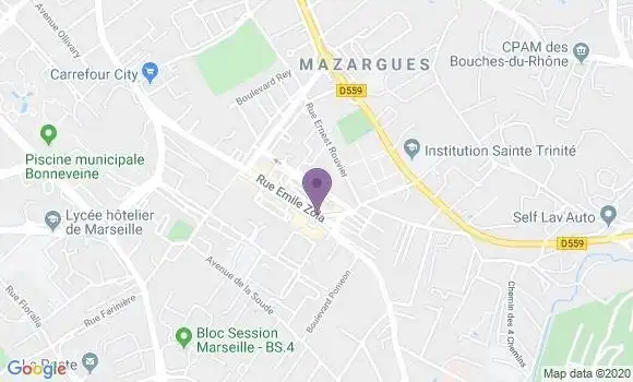 Localisation LCL Agence de Marseille Mazargues