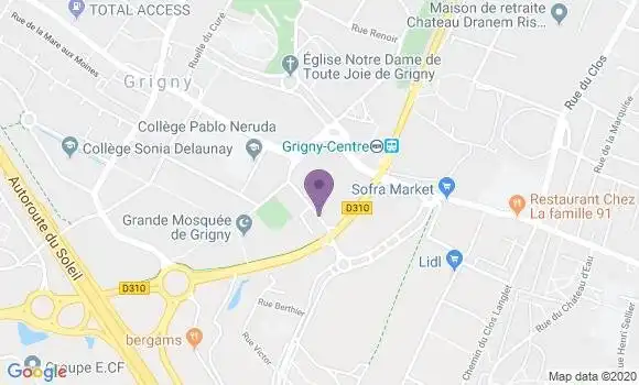 Localisation Banque Postale Agence de Grigny