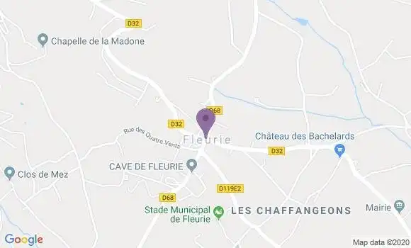 Localisation Banque Postale Agence de Fleurie
