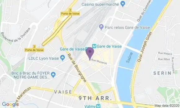 Localisation Banque Postale Agence de Lyon Place de Paris