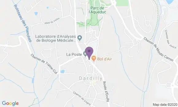 Localisation Banque Postale Agence de Dardilly