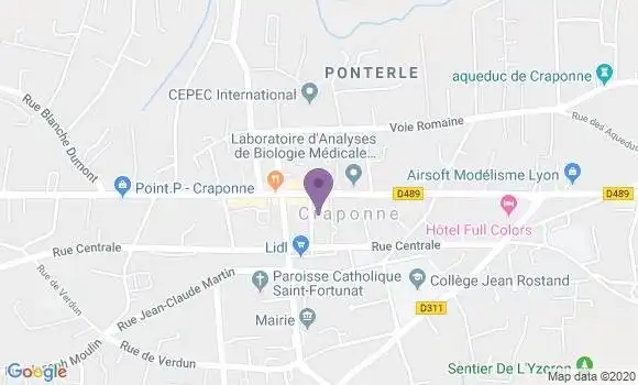 Localisation Banque Postale Agence de Craponne