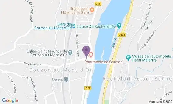 Localisation Banque Postale Agence de Couzon au Mont d