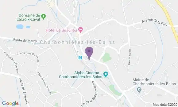 Localisation Banque Postale Agence de Charbonnières les Bains