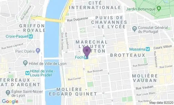 Localisation Banque Postale Agence de Lyon Foch