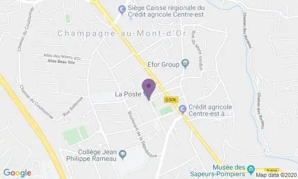 Localisation Banque Postale Agence de Champagne au Mont d