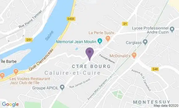 Localisation Banque Postale Agence de Caluire et Cuire
