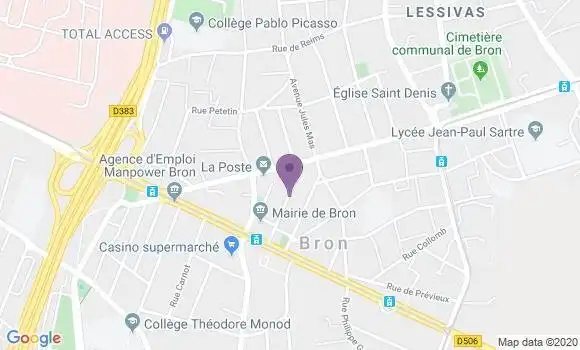 Localisation Banque Postale Agence de Bron