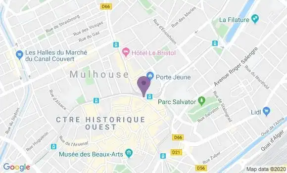 Localisation Banque Postale Agence de Mulhouse Coteaux