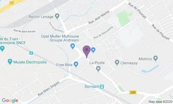 Localisation Banque Postale Agence de Mulhouse Dornach