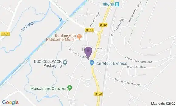 Localisation Banque Postale Agence de Zillisheim