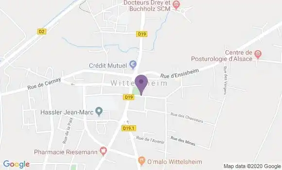 Localisation Banque Postale Agence de Wittelsheim